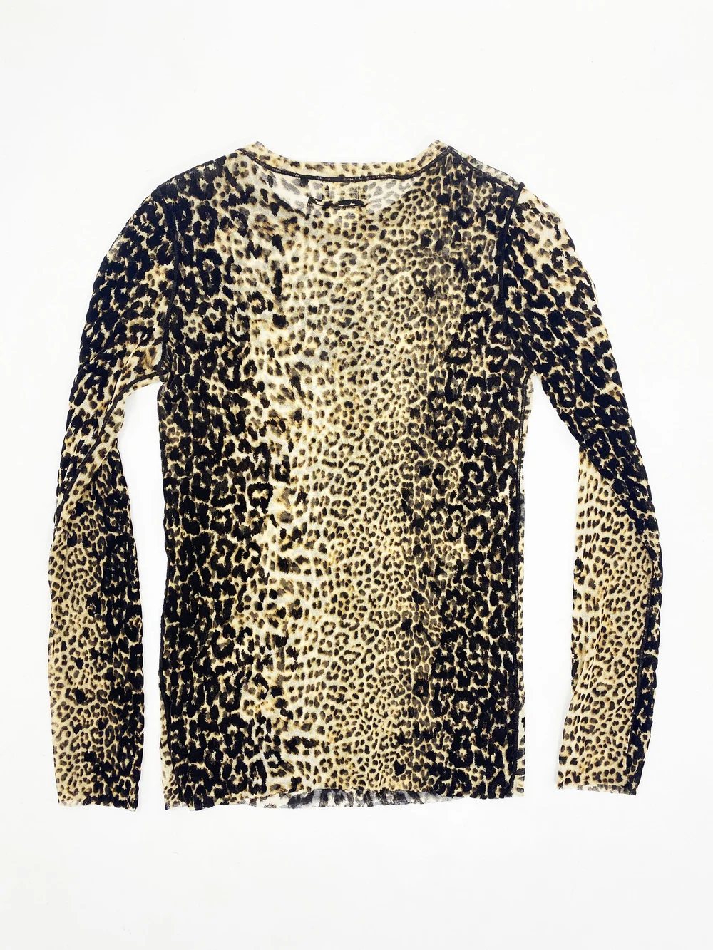 Jean Paul Gaultier flocked leopard print mesh top — JAMES VELORIA